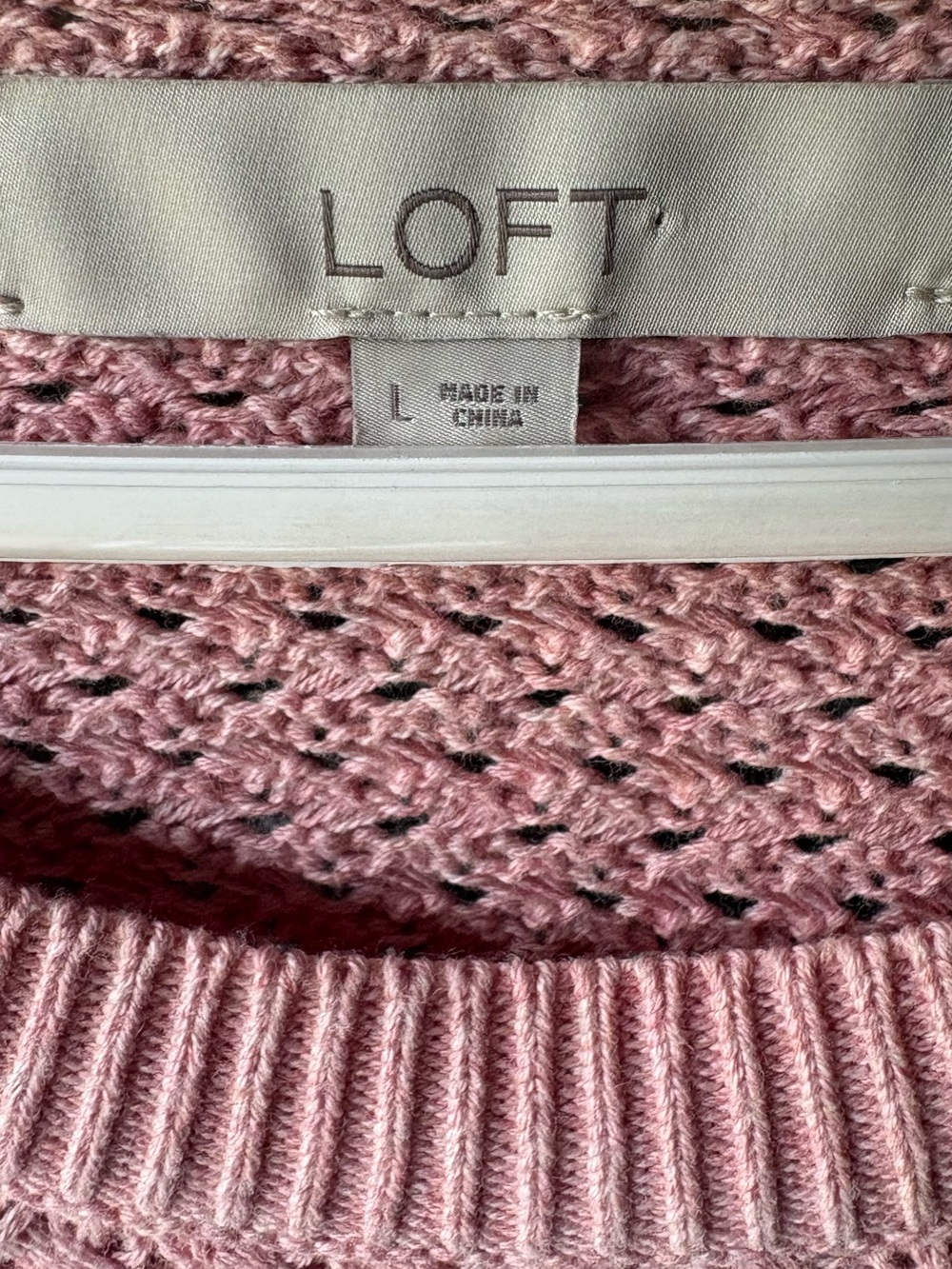 LOFT Blush Pink Waffle Knit Crewneck Sweater - Picture 4 of 4